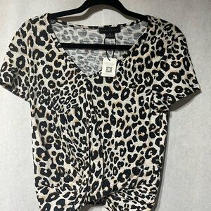 Sanctuary Animal Print V-Neck‎ Blouse
